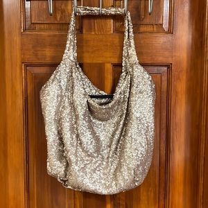 Gold Sequins Hobo Bag